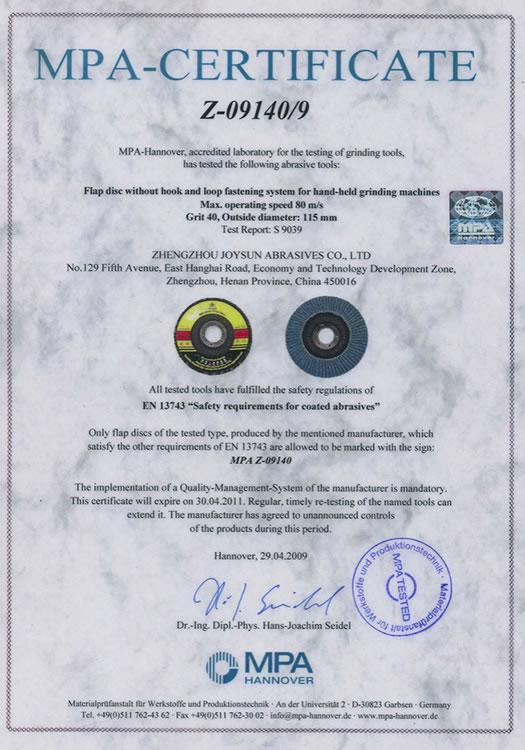 Quality Certificate